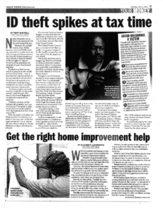 ID Theft Spikes at Tax Time, New York Daily News, April 2, 2017