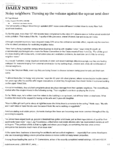 Noisy Neighbors Turning Up the Volume Against the Uproar Next Door, NY Daily News, August 27, 2010